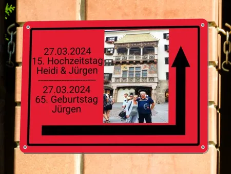 Wegweiser 15. Hochzeitstag Bild