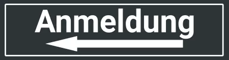 Wegweiser Anmeldung nach links Bild