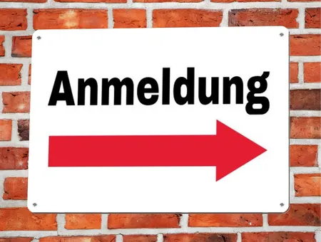 Wegweiser Anmeldung rechts Bild