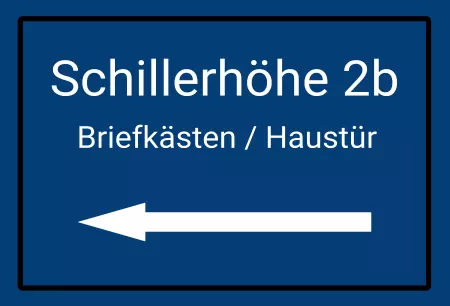 Wegweiser Briefkästen / Haustür Bild