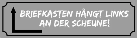 Wegweiser Briefkasten hängt links Bild