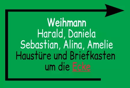 Wegweiser Briefkasten um die Ecke Bild