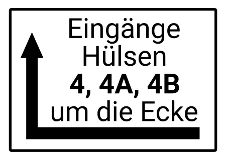Wegweiser Eingänge um die Ecke Bild