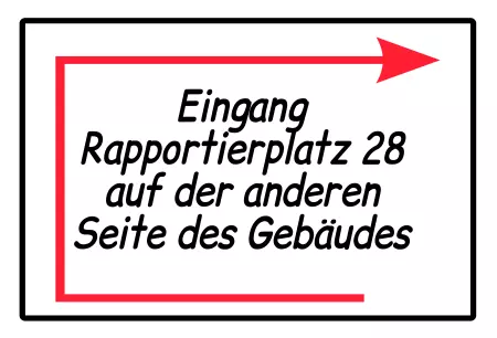 Wegweiser Eingang auf der anderen Seite Bild