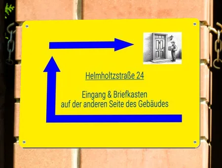 Wegweiser Eingang & Briefkasten Bild