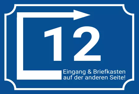 Wegweiser Eingang & Briefkasten gegenüber Bild