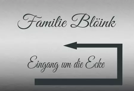 Wegweiser Eingang um die Ecke Bild