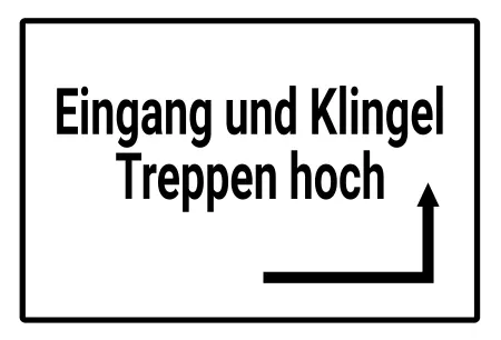 Wegweiser Eingang und Klingel Bild