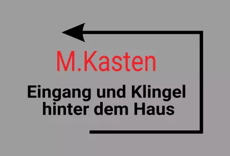Wegweiser Eingang und Klingel hinterm Haus Bild