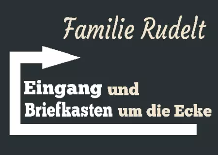 Wegweiser Familie Rudelt EIngang und Briefkasten um ... Bild