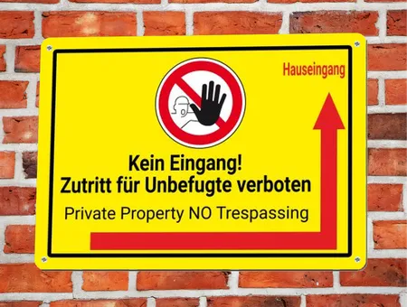 Wegweiser Hauseingang Bild