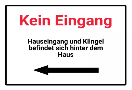 Wegweiser Hauseingang und Klingel befindet sich hinter dem.. Bild