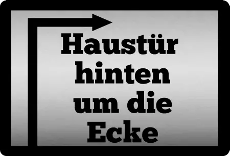 Wegweiser Haustür um die Ecke Bild