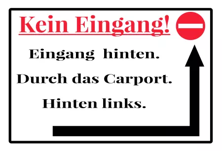 Wegweiser Kein Eingang! Bild