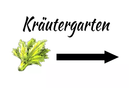  Wegweiser Kräutergarten Bild