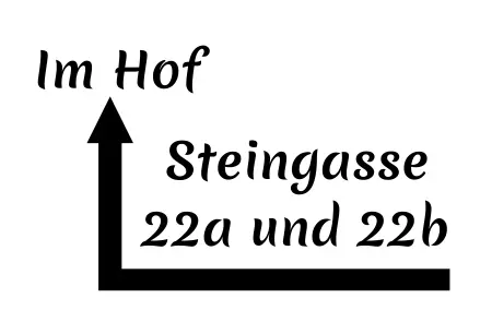 Wegweiser Links rum im Hof Bild