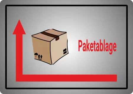 Wegweiser Paketablage links rum Bild