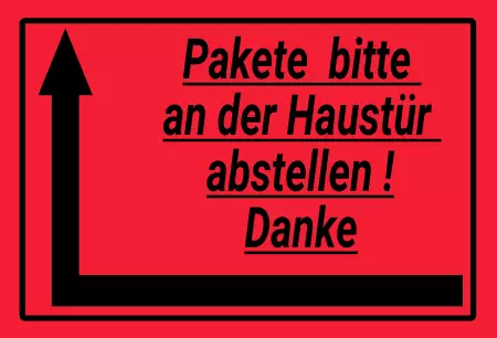 Wegweiser Pakete bitte an der Haustür abstellen Bild