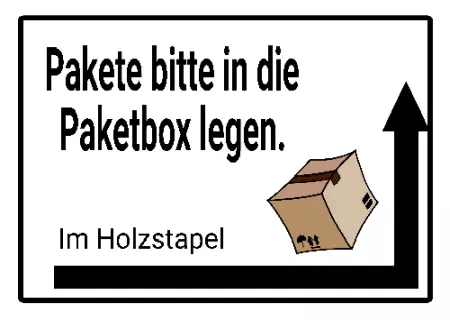  Wegweiser Pakete in die Paketbox Bild