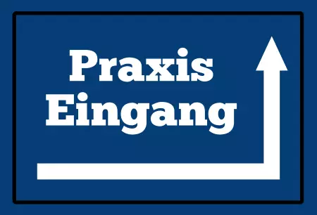Wegweiser Praxis Eingang Bild
