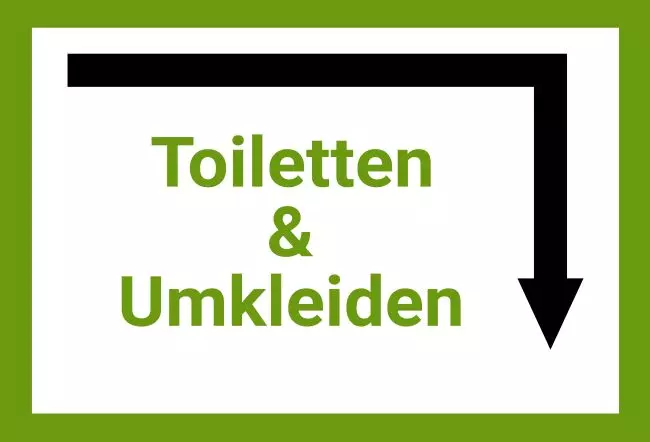  Wegweiser Toiletten & Umkleiden Bild