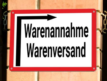 Wegweiser Warenannahme Bild