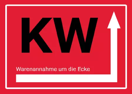  Wegweiser Warenannahme um die Ecke Bild