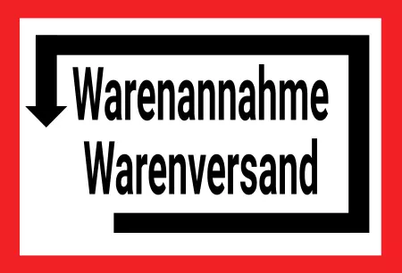 Wegweiser Warenannahme Warenversand Bild