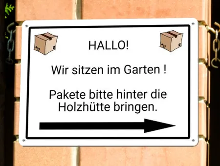 Wegweiser Wir sitzen im Garten Bild
