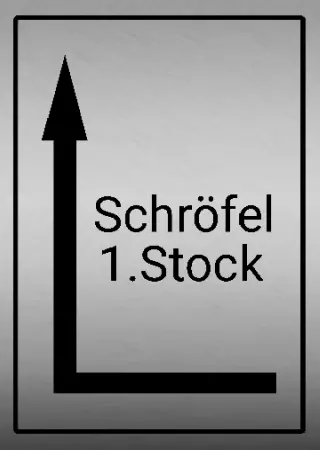 Wegweiser Wohnung 1. Stock links rum Bild