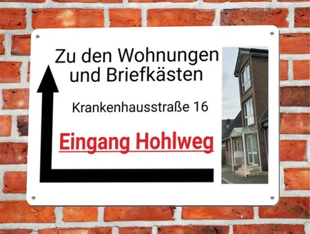 Wegweiser Zu den Briefkästen Bild