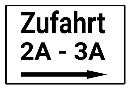 Wegweiser Zufahrt rechts Bild
