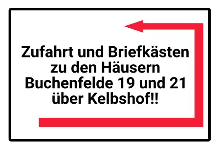 Wegweiser Zufahrt und Briefkästen zu ... Bild